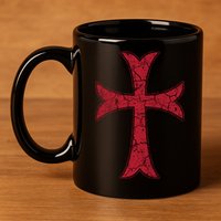 Crusader Knights Templer Cross 11oz C Handle Ceramic Mug