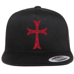 Crusader Knights Templer Cross Flat Bill Trucker Hat