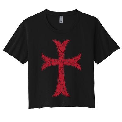Crusader Knights Templer Cross Crop Top