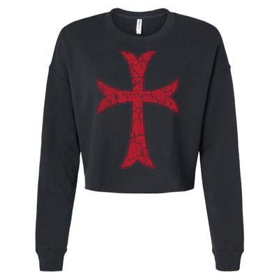 Crusader Knights Templer Cross Cropped Pullover Crew