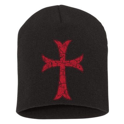 Crusader Knights Templer Cross Short Acrylic Beanie