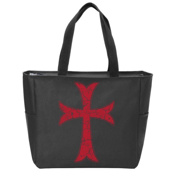 Crusader Knights Templer Cross Zip Tote Bag