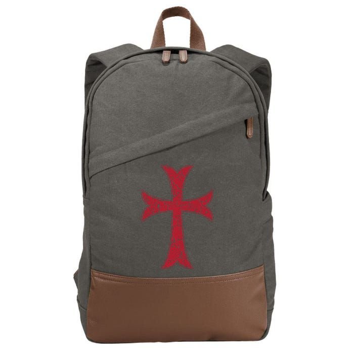 Crusader Knights Templer Cross Cotton Canvas Backpack