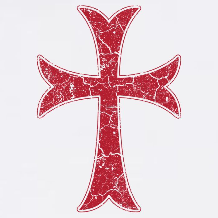 Crusader Knights Templer Cross Garment-Dyed Sweatshirt