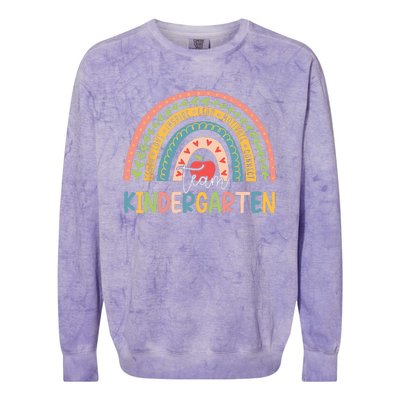 Cute Kindergarten Teacher Boho Rainbow Team Kinder Colorblast Crewneck Sweatshirt