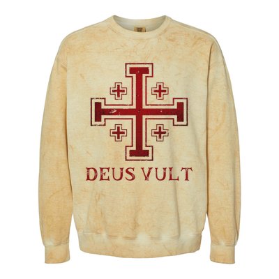 Catholic Knight Templar Crusader Cross Colorblast Crewneck Sweatshirt