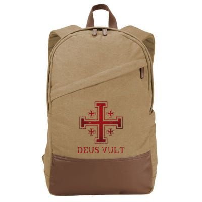 Catholic Knight Templar Crusader Cross Cotton Canvas Backpack