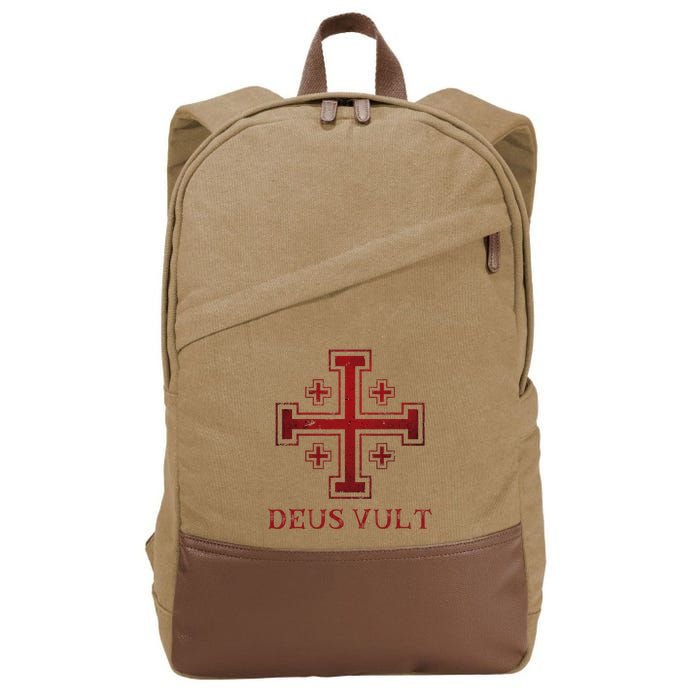 Catholic Knight Templar Crusader Cross Cotton Canvas Backpack