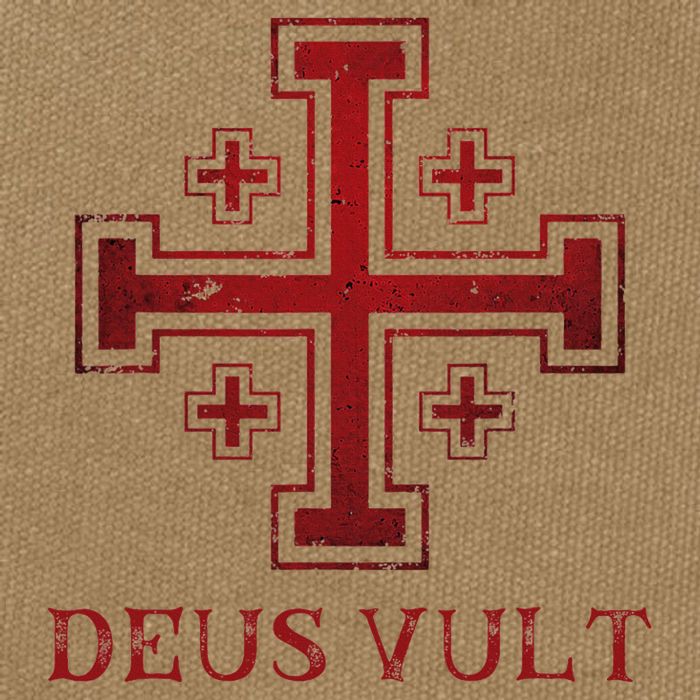 Catholic Knight Templar Crusader Cross Cotton Canvas Backpack