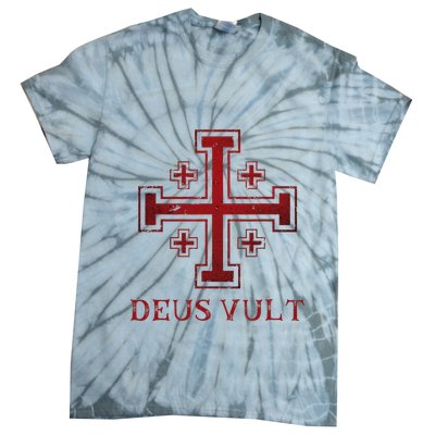 Catholic Knight Templar Crusader Cross Tie-Dye T-Shirt