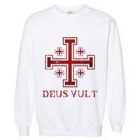 Catholic Knight Templar Crusader Cross Garment-Dyed Sweatshirt