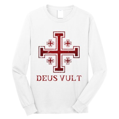 Catholic Knight Templar Crusader Cross Long Sleeve Shirt