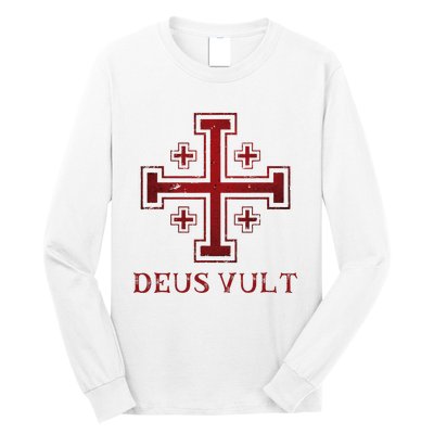 Catholic Knight Templar Crusader Cross Long Sleeve Shirt