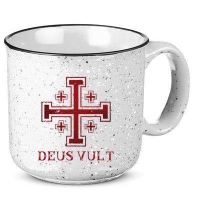 Catholic Knight Templar Crusader Cross 15oz Campfire Ceramic Mug
