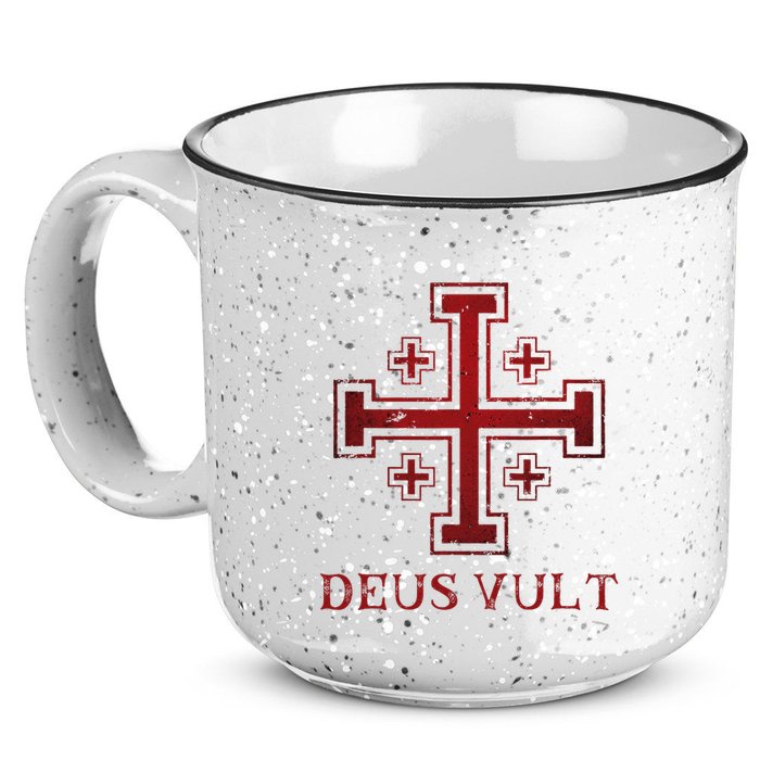Catholic Knight Templar Crusader Cross 15oz Campfire Ceramic Mug