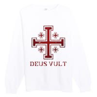 Catholic Knight Templar Crusader Cross Premium Crewneck Sweatshirt