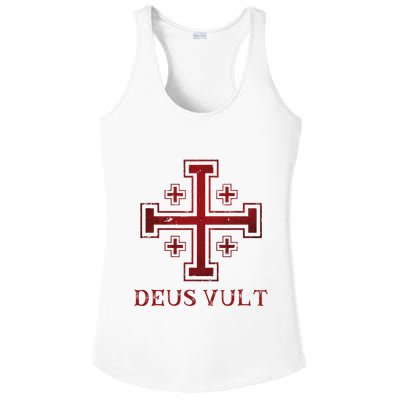 Catholic Knight Templar Crusader Cross Ladies PosiCharge Competitor Racerback Tank