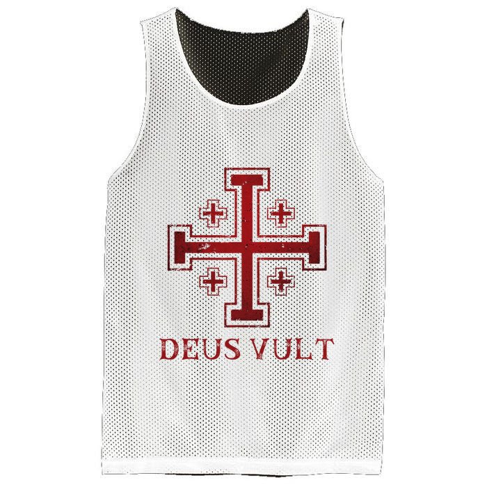 Catholic Knight Templar Crusader Cross Mesh Reversible Basketball Jersey Tank