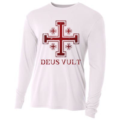 Catholic Knight Templar Crusader Cross Cooling Performance Long Sleeve Crew