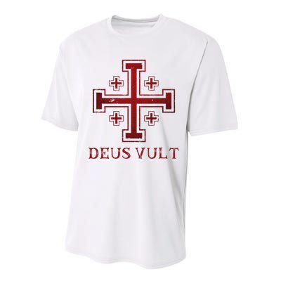 Catholic Knight Templar Crusader Cross Performance Sprint T-Shirt