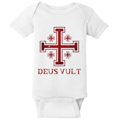 Catholic Knight Templar Crusader Cross Baby Bodysuit