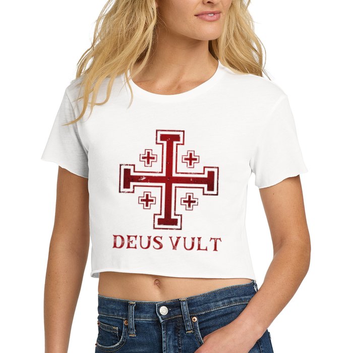 Catholic Knight Templar Crusader Cross Crop Top