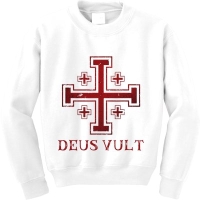 Catholic Knight Templar Crusader Cross Kids Sweatshirt