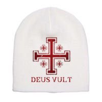 Catholic Knight Templar Crusader Cross Short Acrylic Beanie