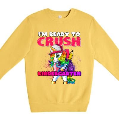 Crush Kindergarten Unicorn Backpack Back To School Girl Premium Crewneck Sweatshirt