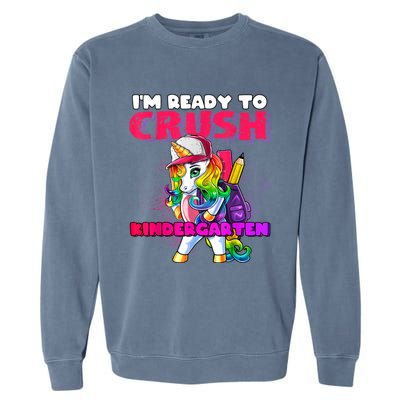 Crush Kindergarten Unicorn Backpack Back To School Girl Garment-Dyed Sweatshirt