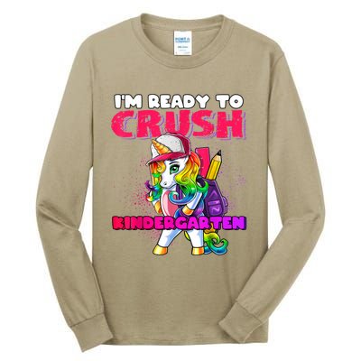 Crush Kindergarten Unicorn Backpack Back To School Girl Tall Long Sleeve T-Shirt