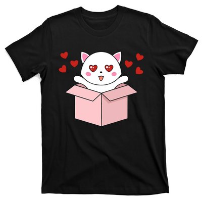 Cat Kawaii Valentines Day Cute Kitten Heart V Day Pajama T-Shirt