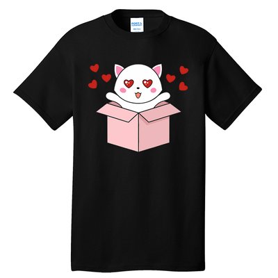 Cat Kawaii Valentines Day Cute Kitten Heart V Day Pajama Tall T-Shirt