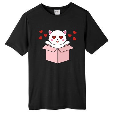 Cat Kawaii Valentines Day Cute Kitten Heart V Day Pajama Tall Fusion ChromaSoft Performance T-Shirt