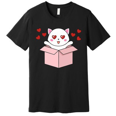 Cat Kawaii Valentines Day Cute Kitten Heart V Day Pajama Premium T-Shirt