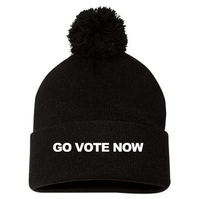 Charlie Kirk Wearing Go Vote Now Pom Pom 12in Knit Beanie