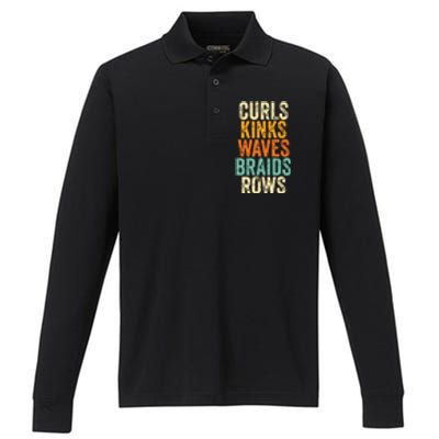 Curls Kinks Waves Braids Rows Performance Long Sleeve Polo