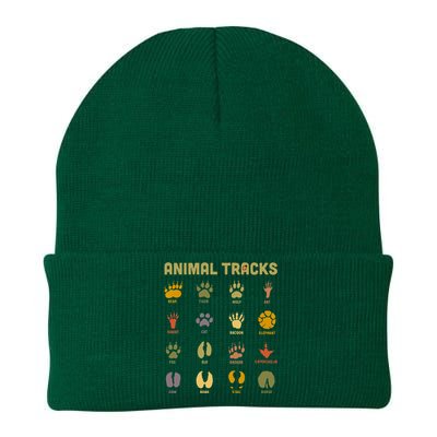 Childrens Kids Wild Animal Tracks Childrens Learning Design Knit Cap Winter Beanie