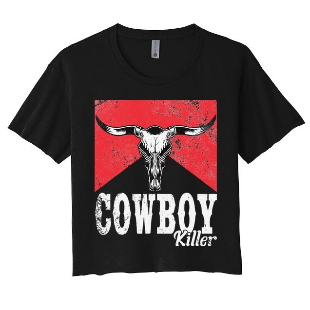 Cowboy Killer Western Cowgirl Cowboy Killers Bull Horn Crop Top