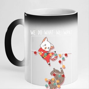 Cute Kittens We So What We Want Santa Costume Christmas Cats Gift 11oz Black Color Changing Mug