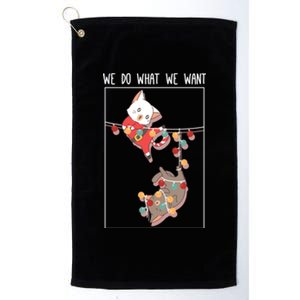 Cute Kittens We So What We Want Santa Costume Christmas Cats Gift Platinum Collection Golf Towel