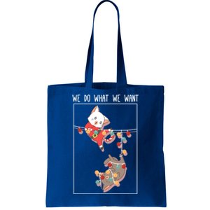 Cute Kittens We So What We Want Santa Costume Christmas Cats Gift Tote Bag