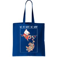 Cute Kittens We So What We Want Santa Costume Christmas Cats Gift Tote Bag