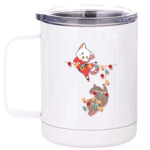 Cute Kittens We So What We Want Santa Costume Christmas Cats Gift 12 oz Stainless Steel Tumbler Cup