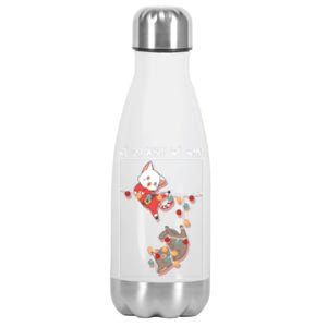 Cute Kittens We So What We Want Santa Costume Christmas Cats Gift Stainless Steel Insulated Water Bottle