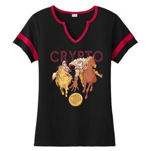 Crypto Knight Warrior Bitcoin Ladies Halftime Notch Neck Tee