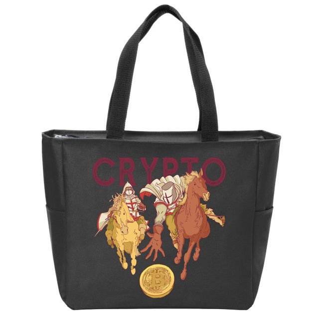 Crypto Knight Warrior Bitcoin Zip Tote Bag