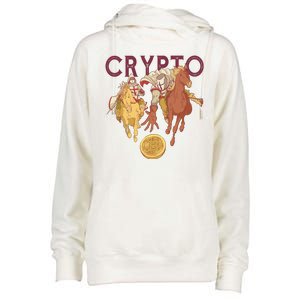 Crypto Knight Warrior Bitcoin Womens Funnel Neck Pullover Hood