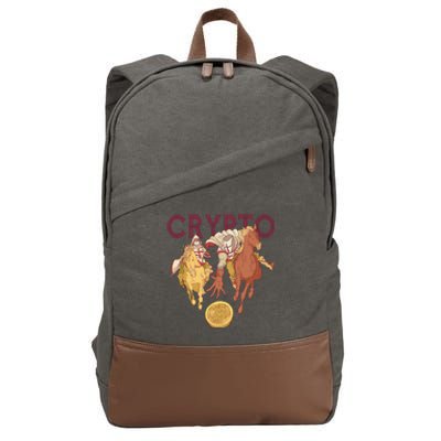 Crypto Knight Warrior Bitcoin Cotton Canvas Backpack