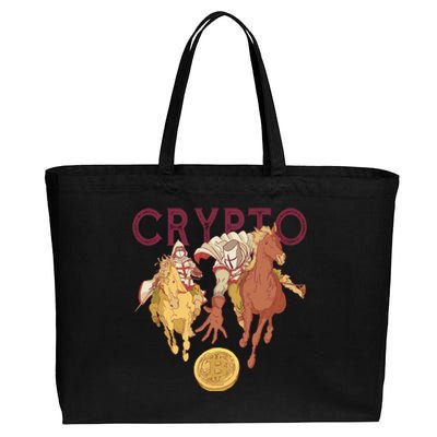 Crypto Knight Warrior Bitcoin Cotton Canvas Jumbo Tote